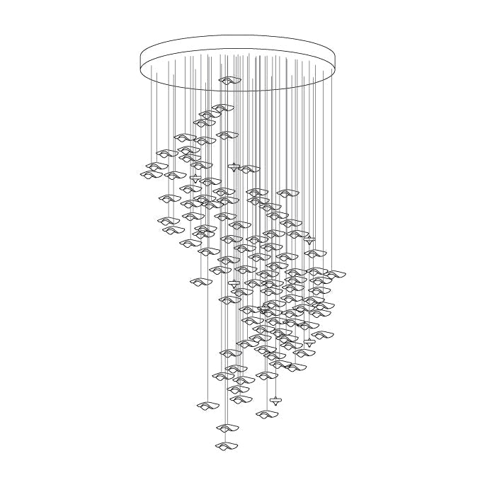 Ulphael Modern Minimalist Art Glass Chandelier - Lamp Copper