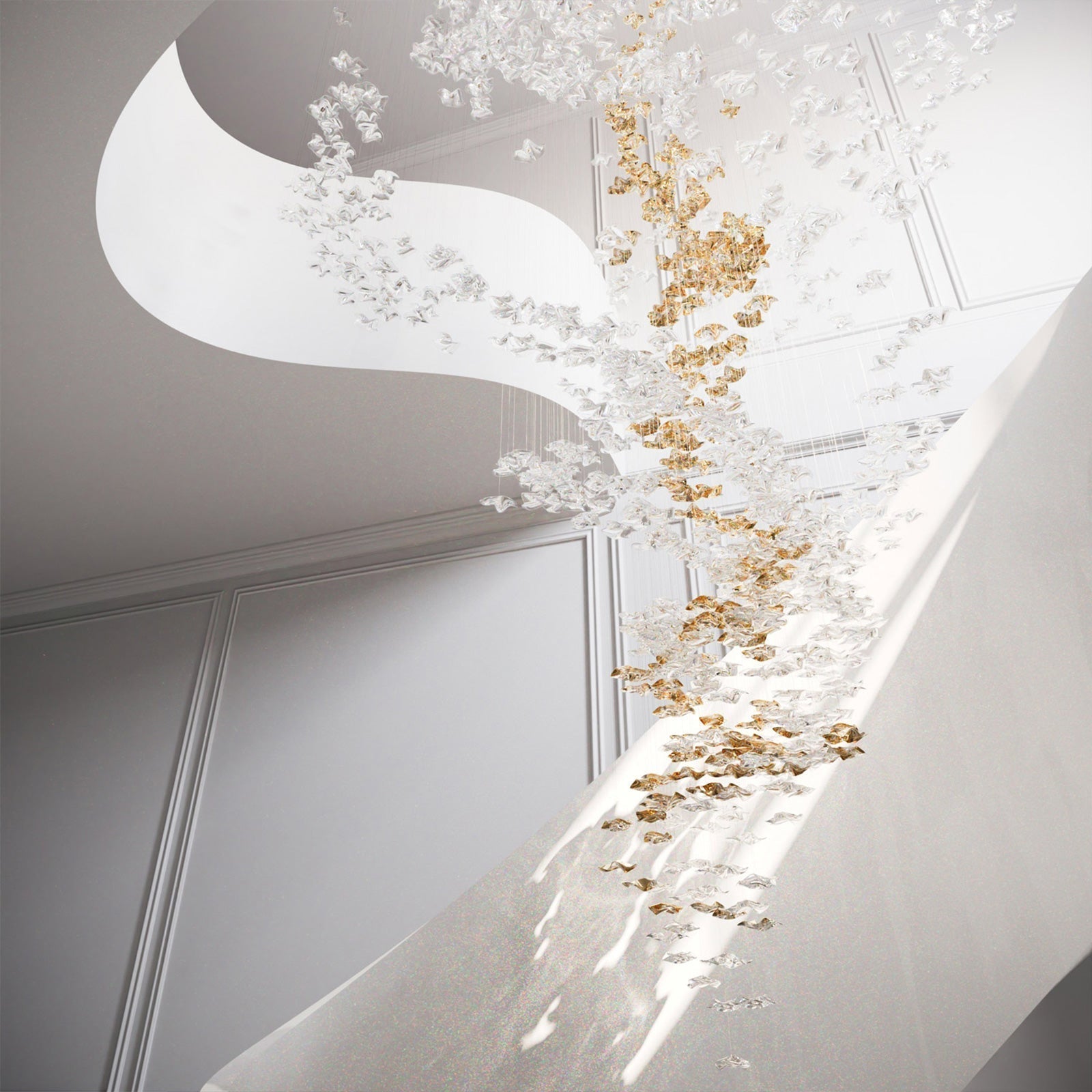 Ulphael Modern Minimalist Art Glass Chandelier - Lamp Copper