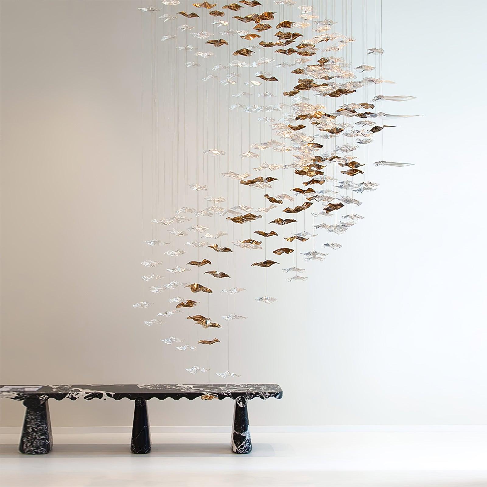 Ulphael Modern Minimalist Art Glass Chandelier - Lamp Copper