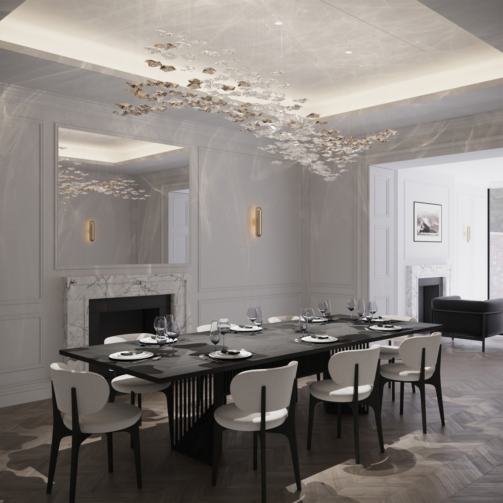 Ulphael Modern Minimalist Art Glass Chandelier - Lamp Copper