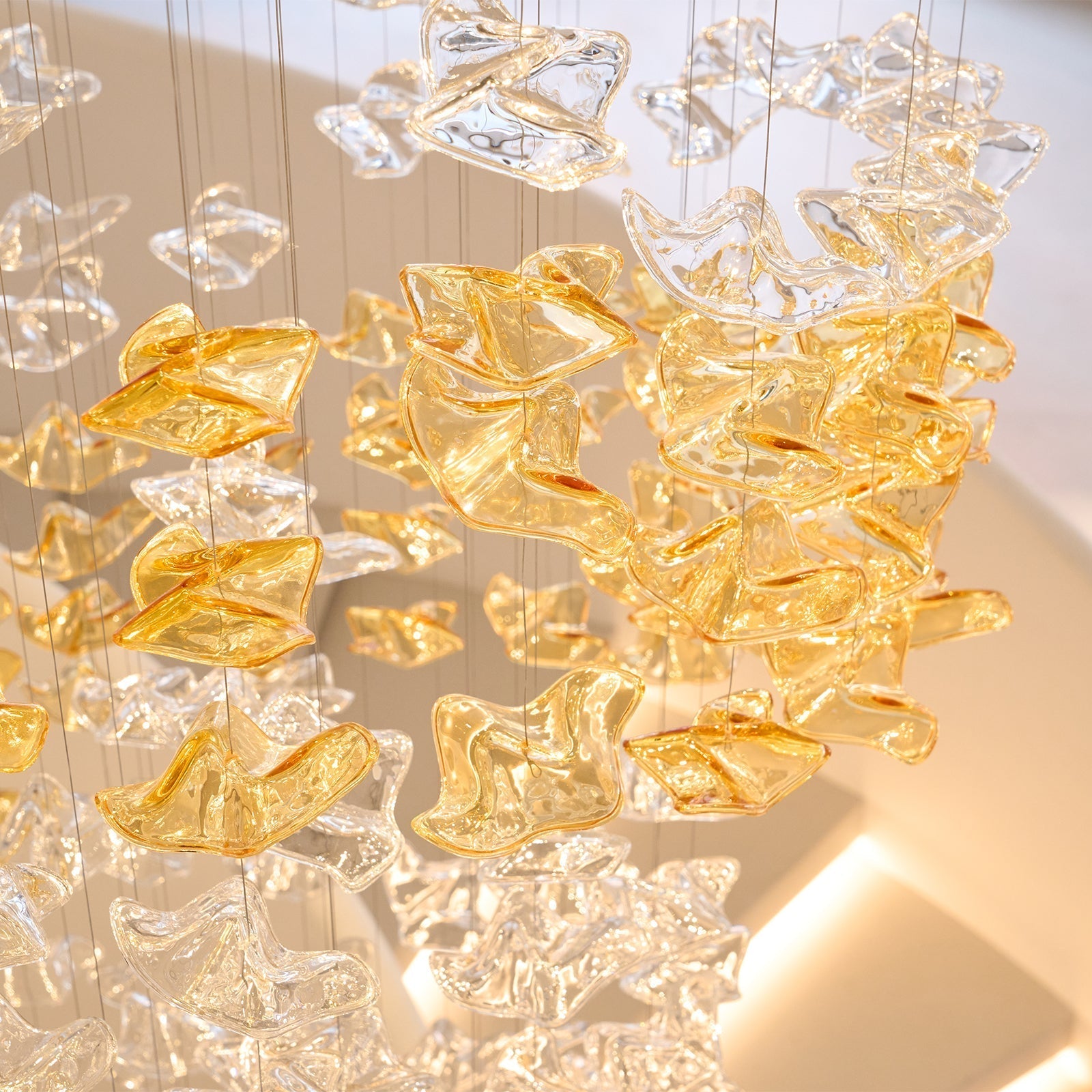 Ulphael Modern Minimalist Art Glass Chandelier - Lamp Copper