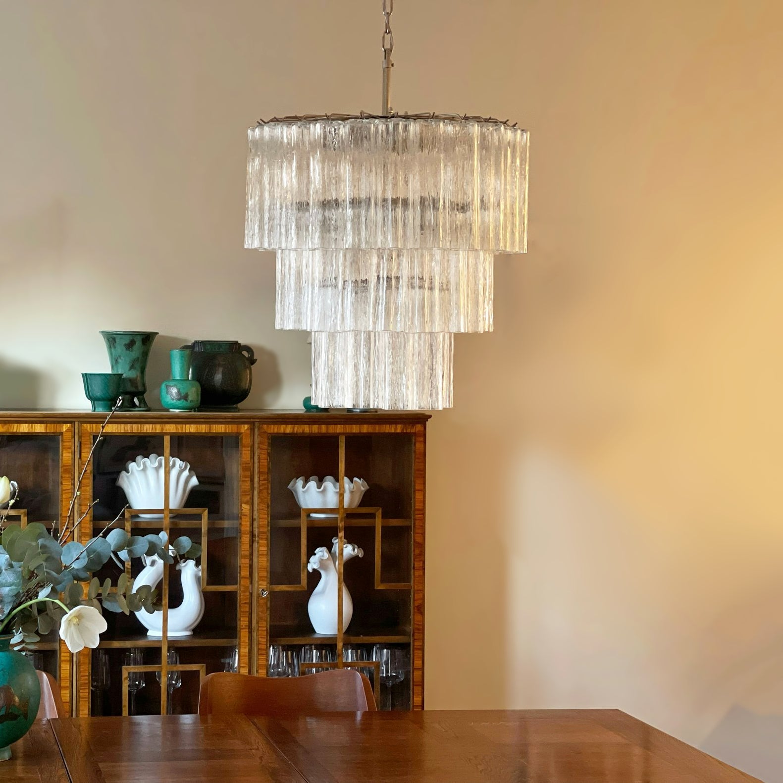 Aurora Chandelier Tiered Murano Glass Tube Waterfall Luxury - Letslighting