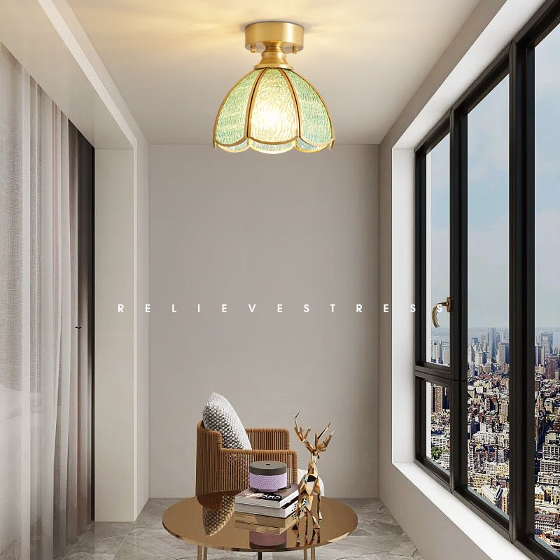 Solara Lumière de Plafond Vintage Florale en Vitrail - Neutralighting