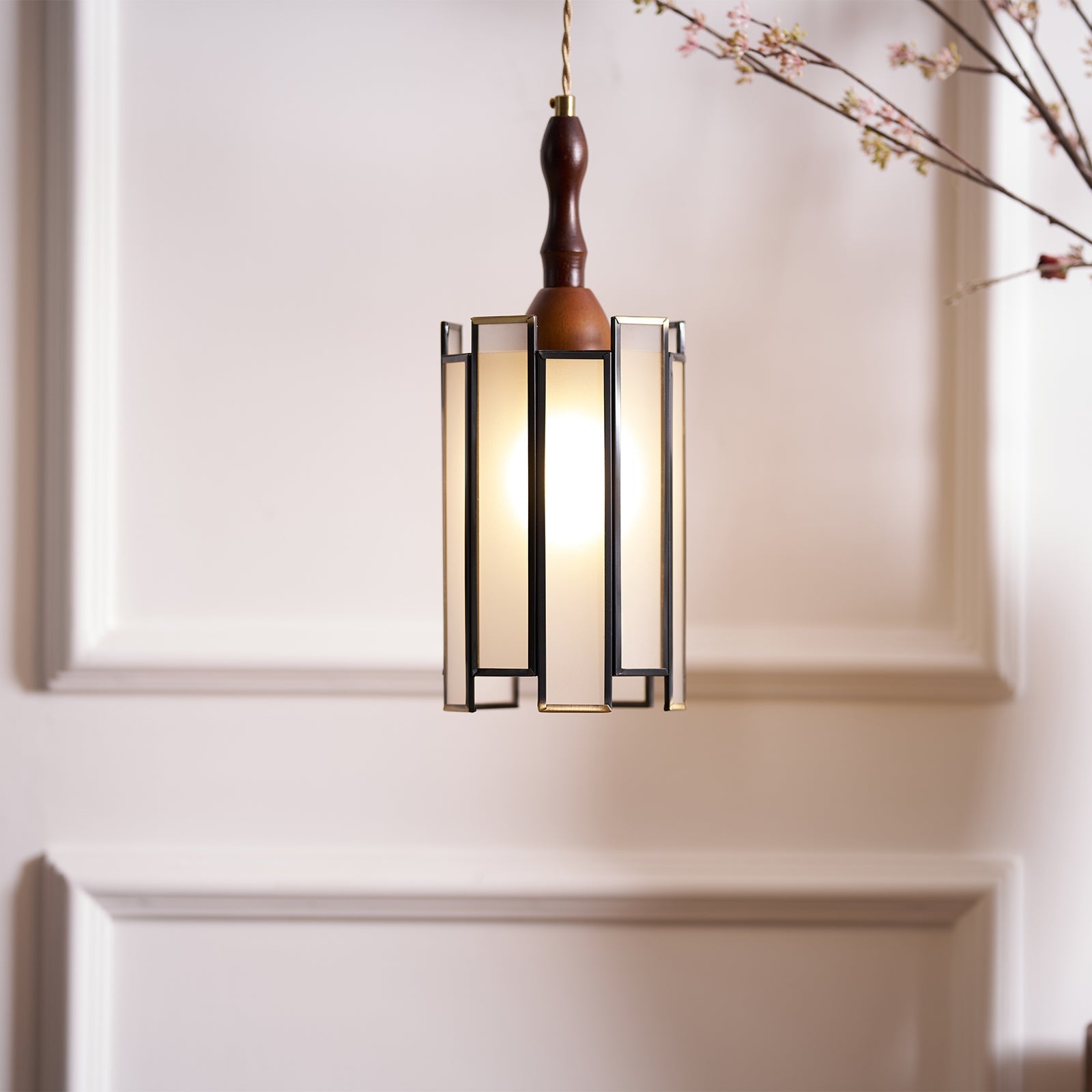 Florace Suspension Vintage en Bois et Verre - Neutralighting