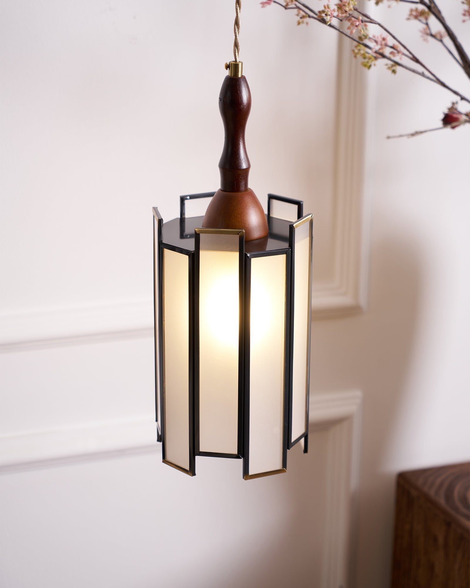 Florace Suspension Vintage en Bois et Verre - Neutralighting