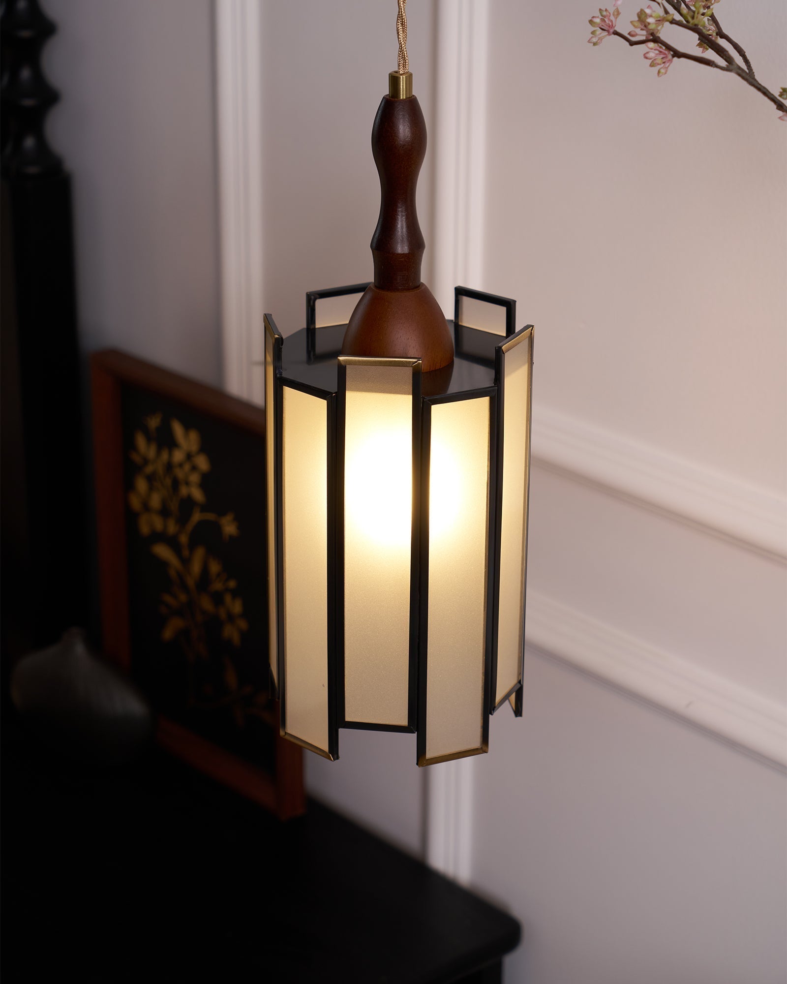 Florace Suspension Vintage en Bois et Verre - Neutralighting