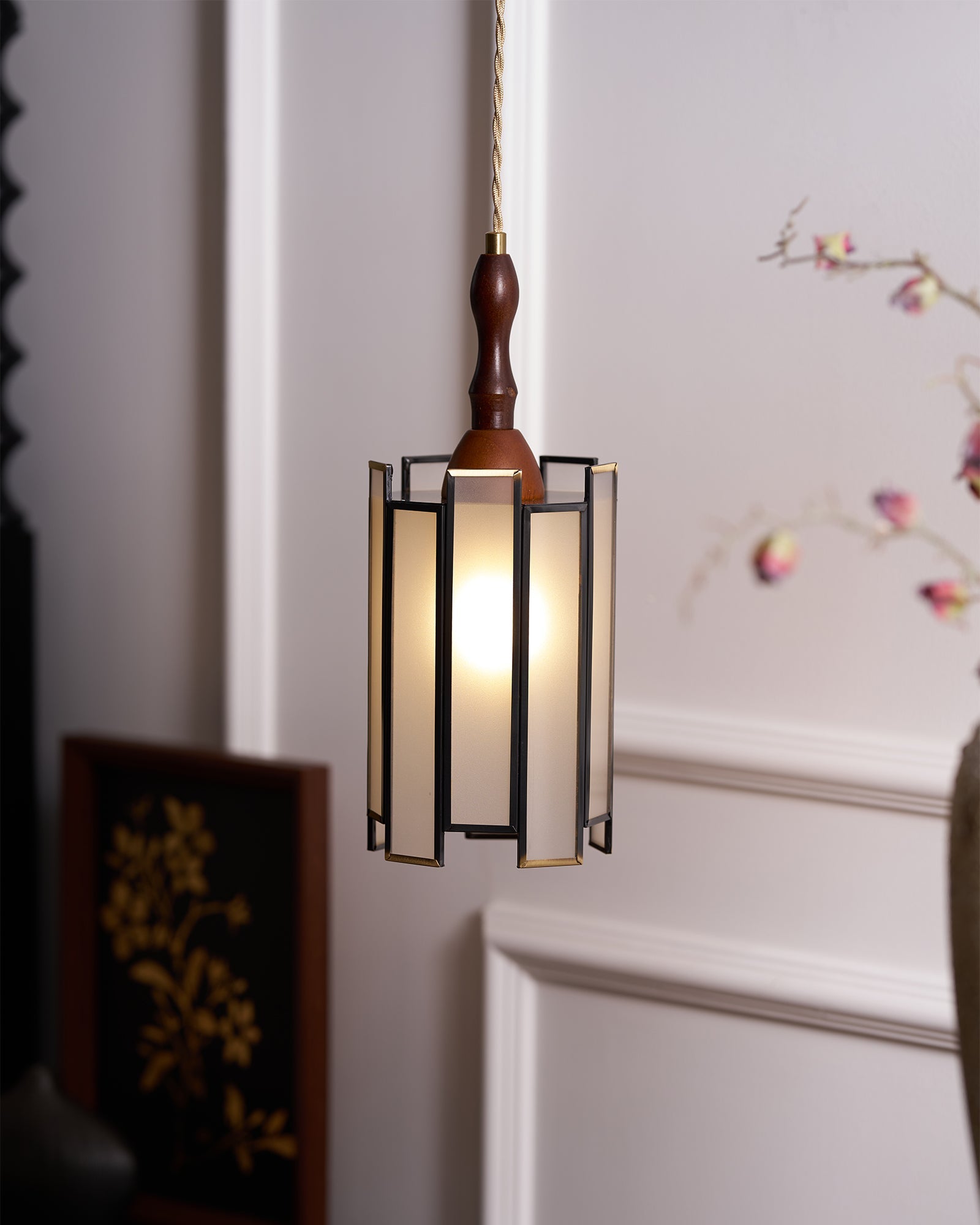 Florace Suspension Vintage en Bois et Verre - Neutralighting