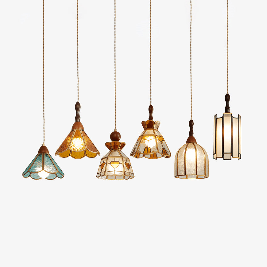 Florace Suspension Vintage en Bois et Verre - Neutralighting