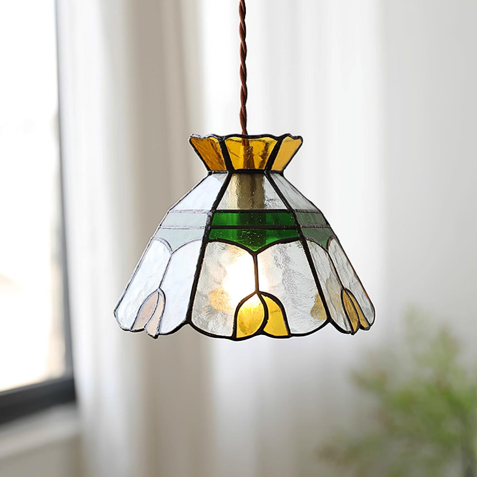 Eldine Lampe Suspension en Verre Vitrail - Neutralighting