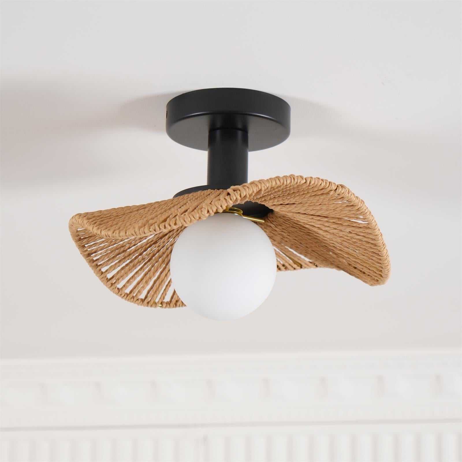 Fynora Lustra Plafonnier Semi-Encastré Tissé Élégant - Neutralighting