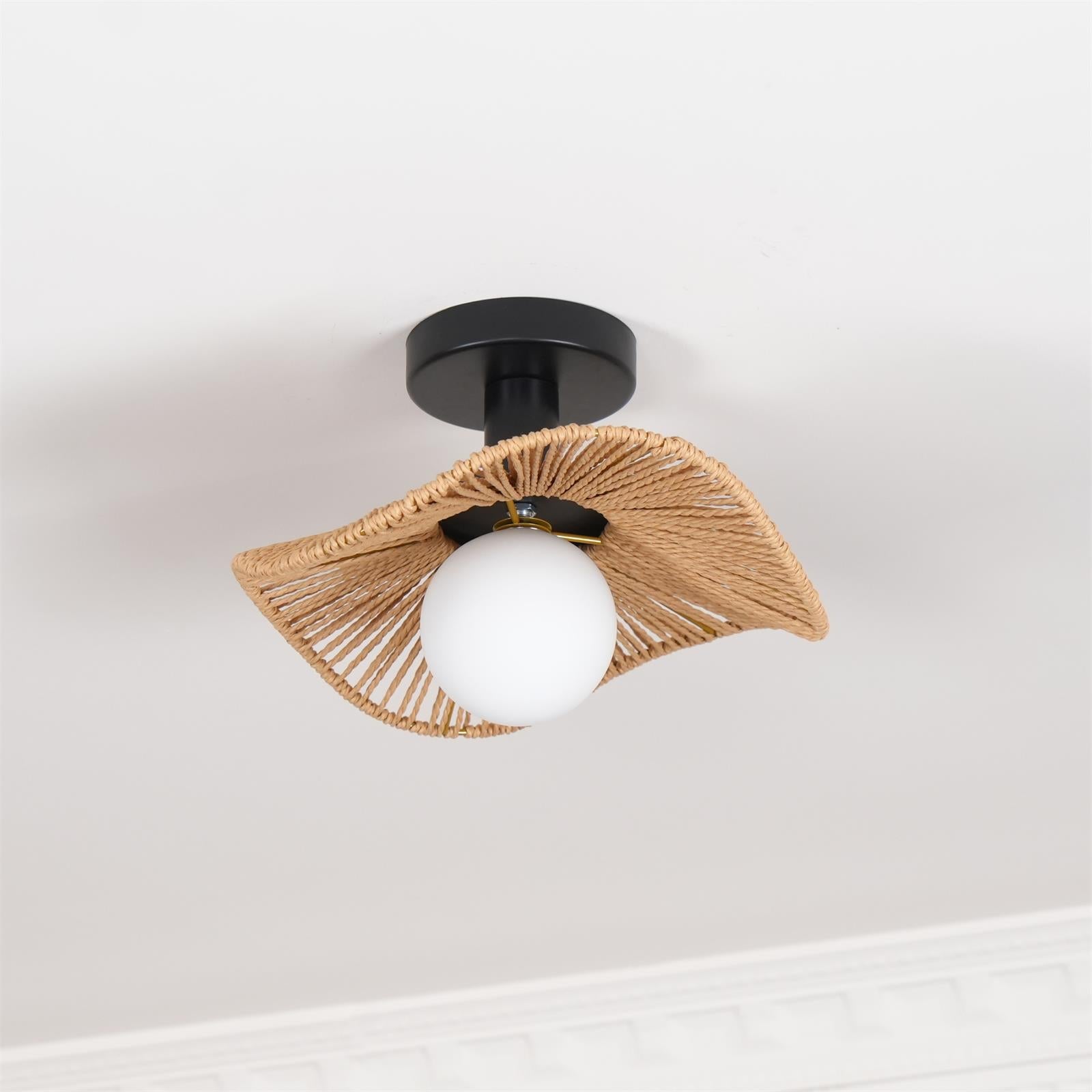Fynora Lustra Plafonnier Semi-Encastré Tissé Élégant - Neutralighting