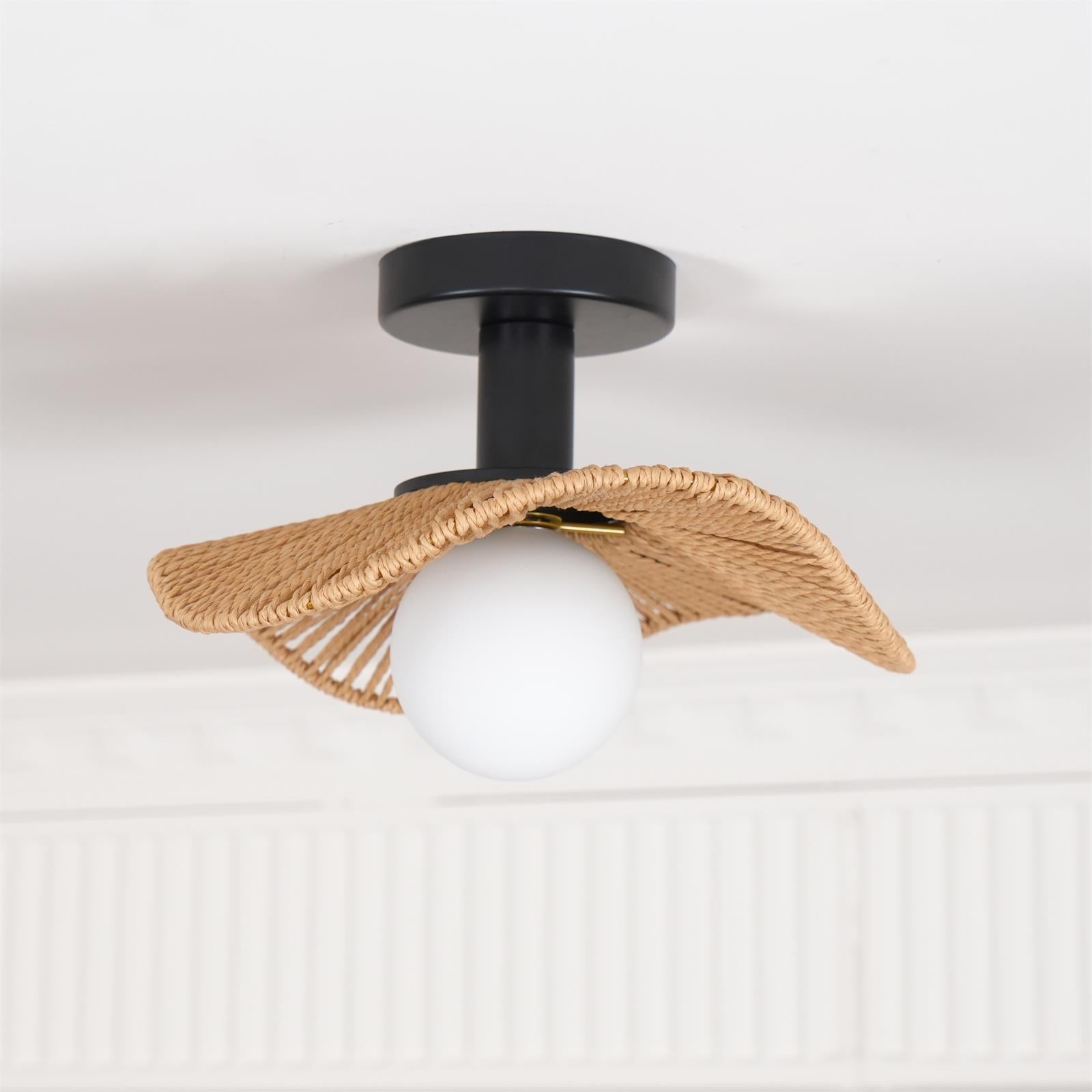 Fynora Lustra Plafonnier Semi-Encastré Tissé Élégant - Neutralighting