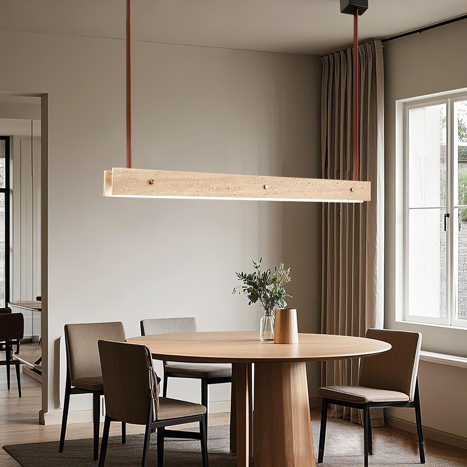 Culorara Modern Minimalist Linear Metal Pendant Lamp - Lamp Copper