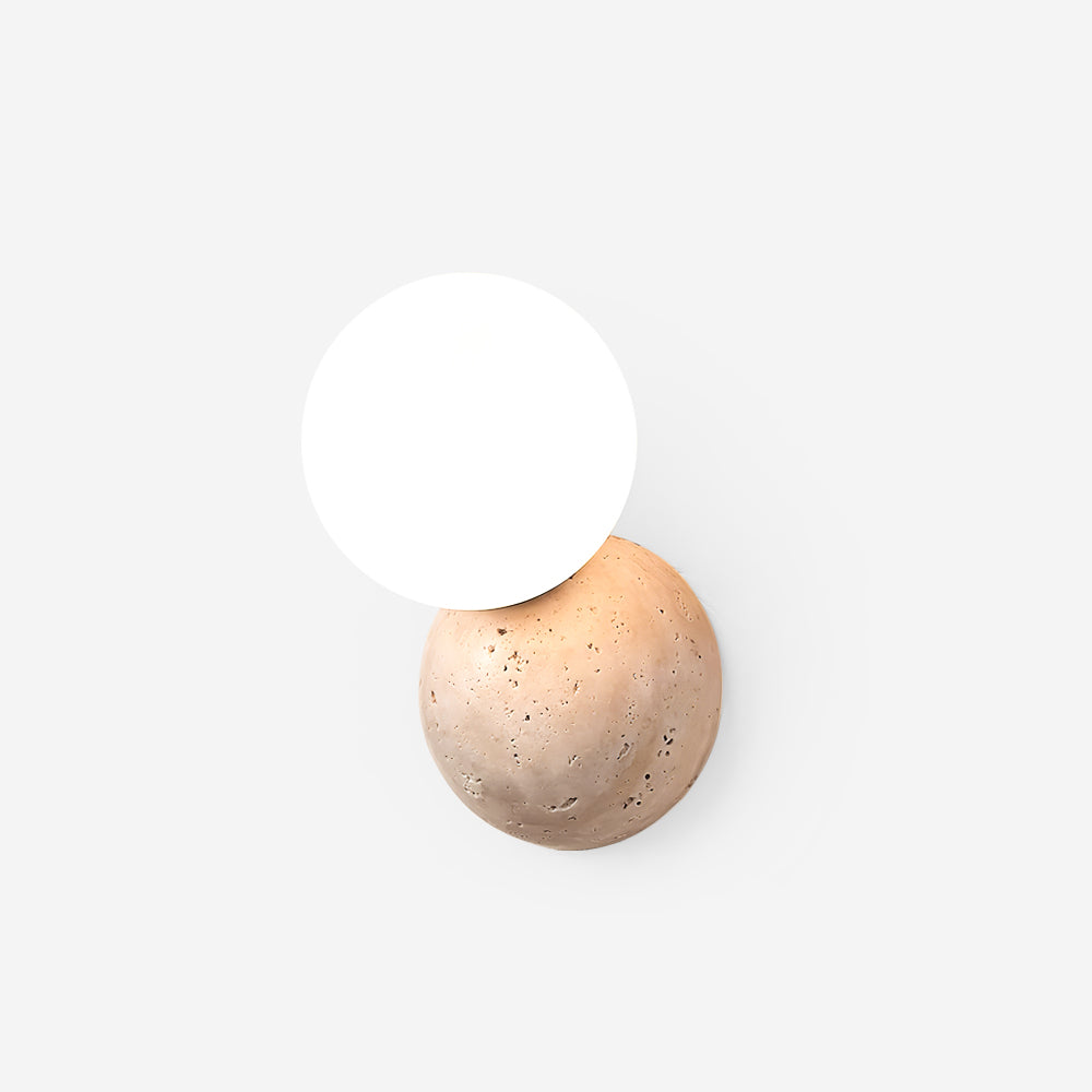 Ritta Applique Murale Travertin Design Double Sphère - Neutralighting