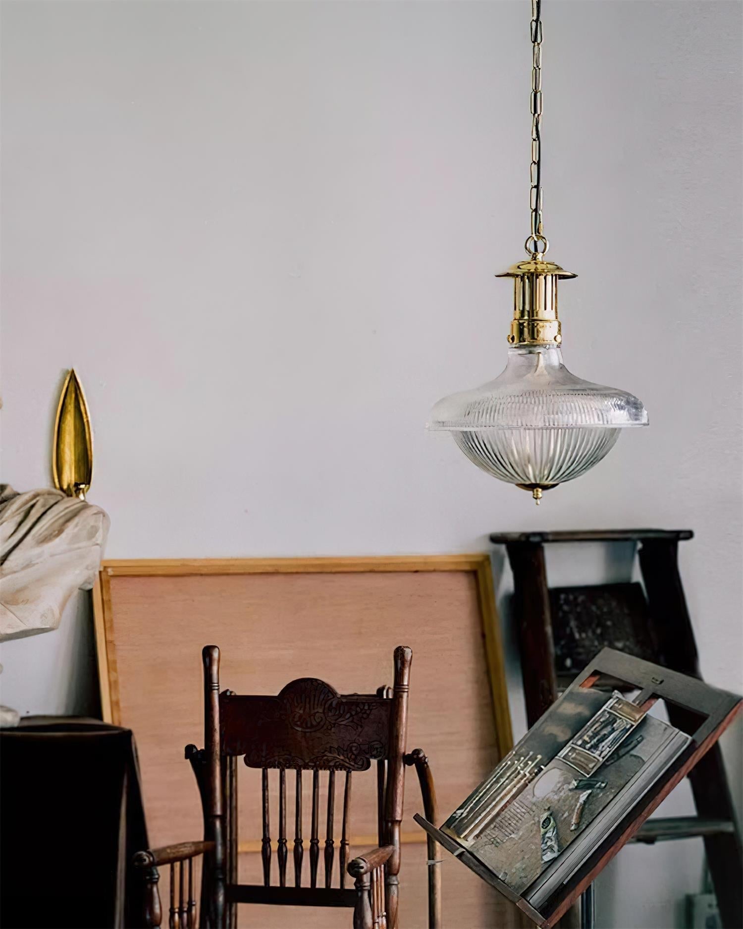 Orvel Clear Ribbed Glass Pendant Lamp - Neutralighting