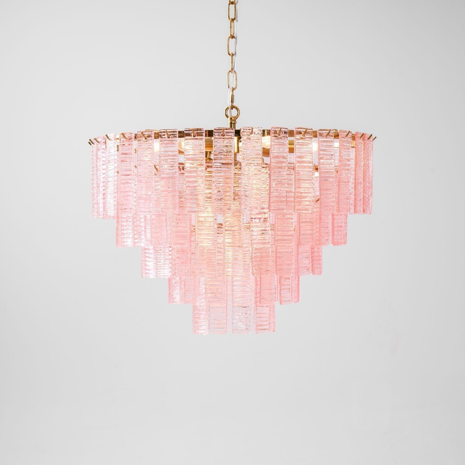 Aurora Chandelier Pink Murano Glass Layered Vintage Luxury - Letslighting