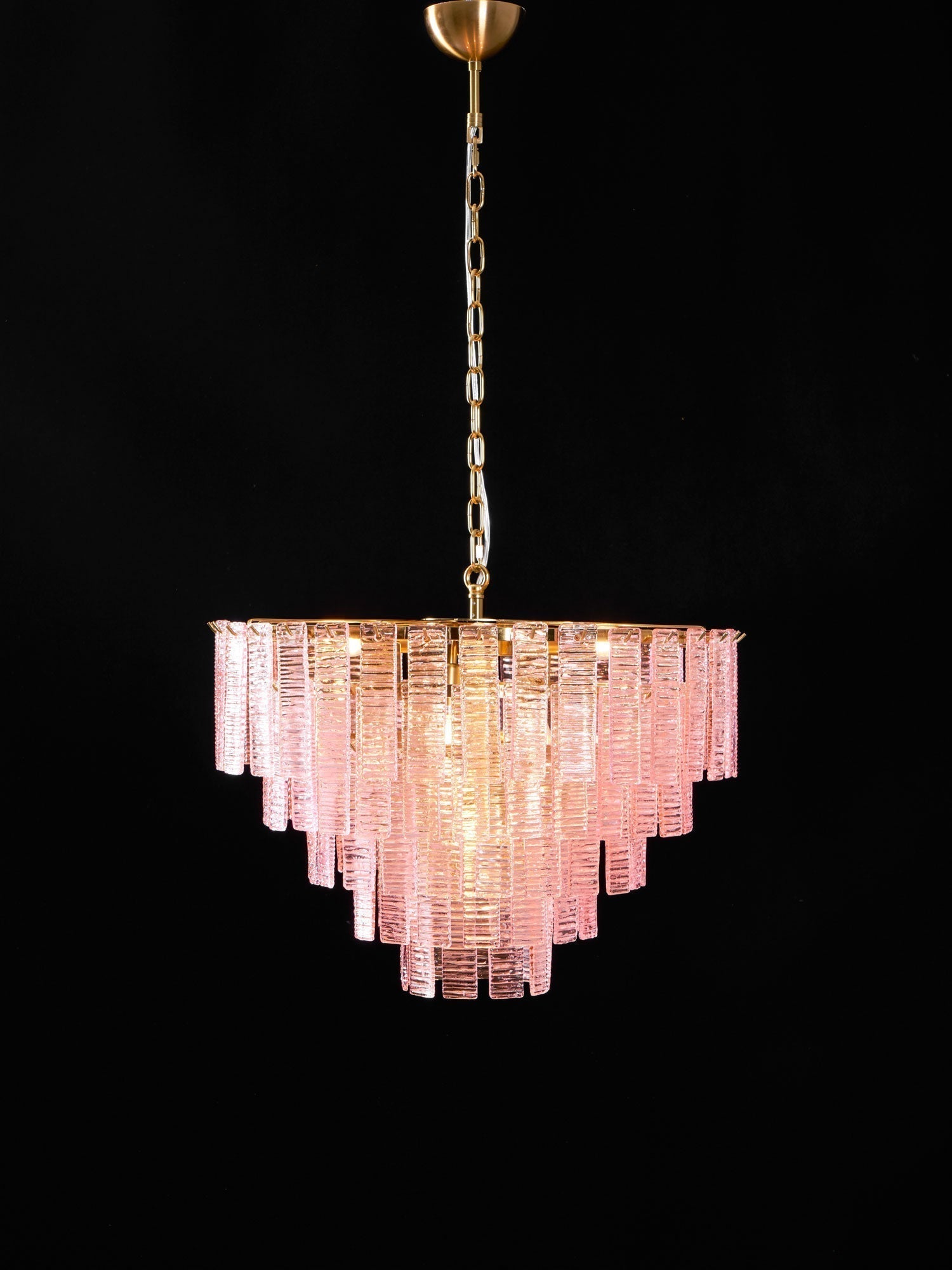 Aurora Chandelier Pink Murano Glass Layered Vintage Luxury - Letslighting
