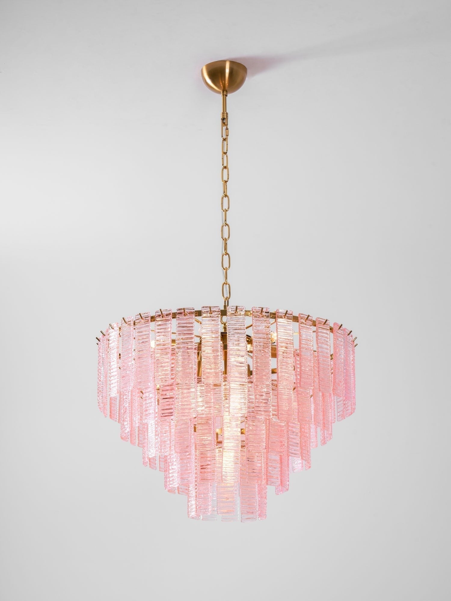 Aurora Chandelier Pink Murano Glass Layered Vintage Luxury - Letslighting