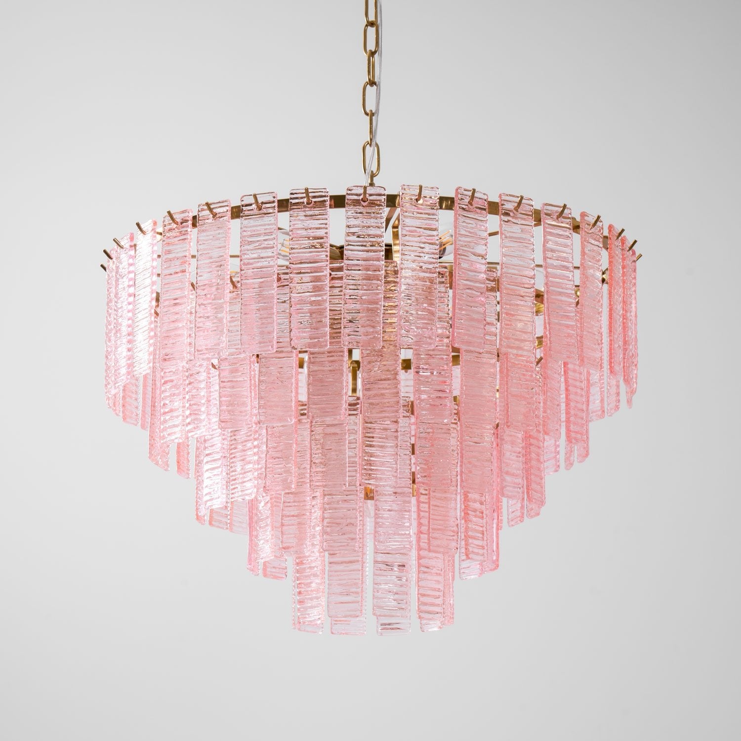 Aurora Chandelier Pink Murano Glass Layered Vintage Luxury - Letslighting