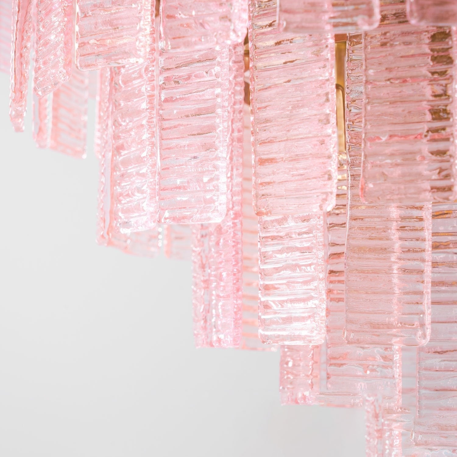 Aurora Chandelier Pink Murano Glass Layered Vintage Luxury - Letslighting