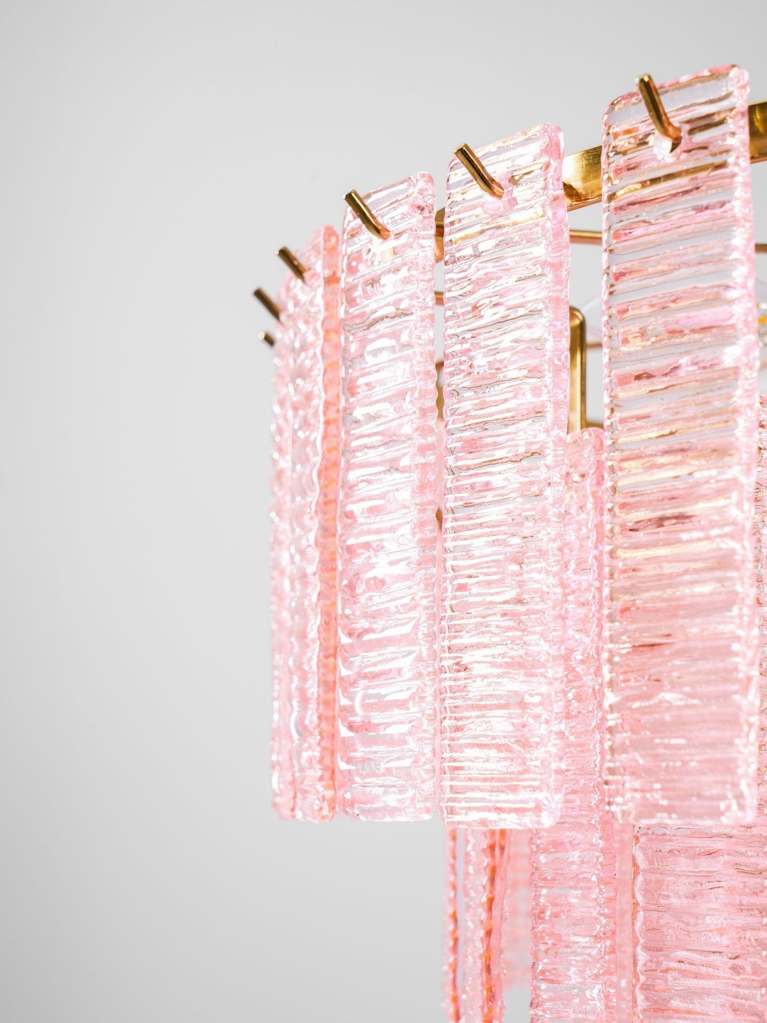 Aurora Chandelier Pink Murano Glass Layered Vintage Luxury - Letslighting