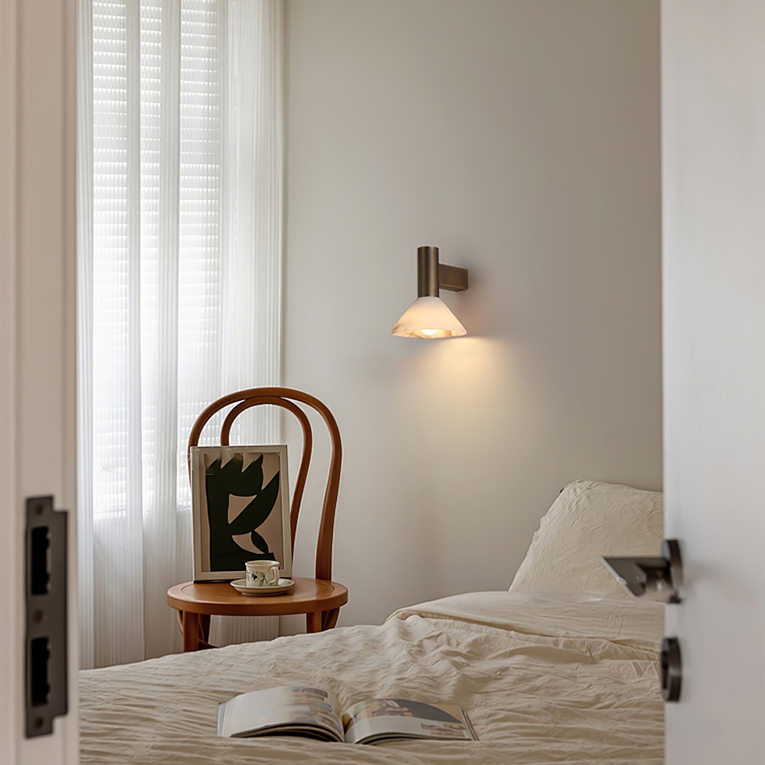Eurnoria Cone Alabaster Wall Light - Letslighting