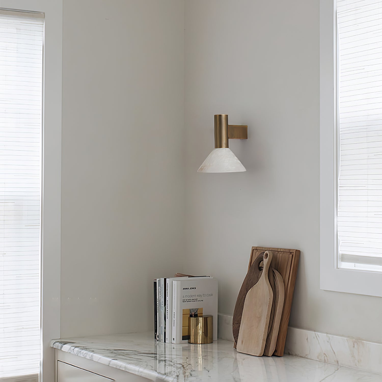Eurnoria Cone Alabaster Wall Light - Letslighting