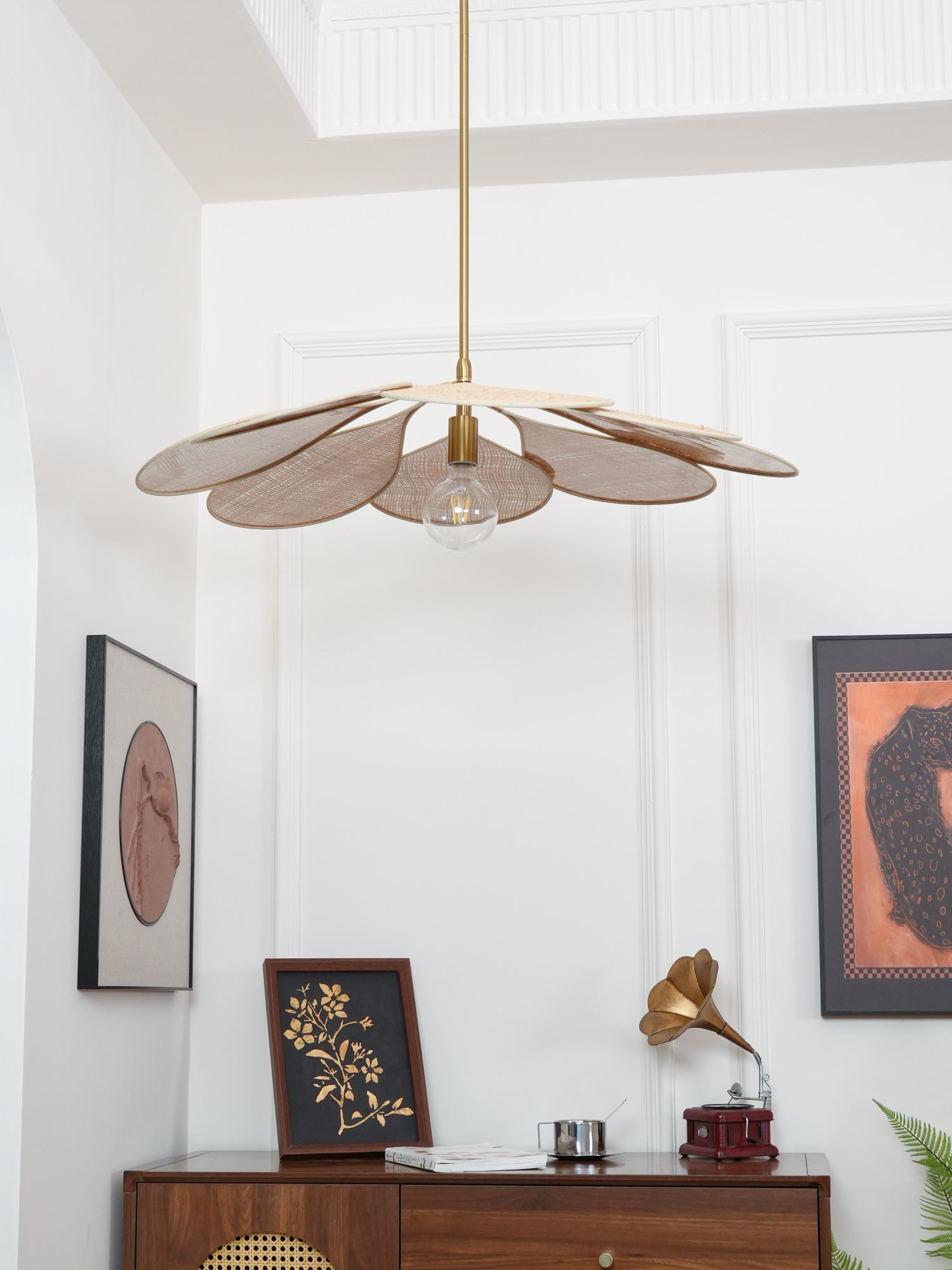 Tory Floraison Rotin Suspension - Neutralighting