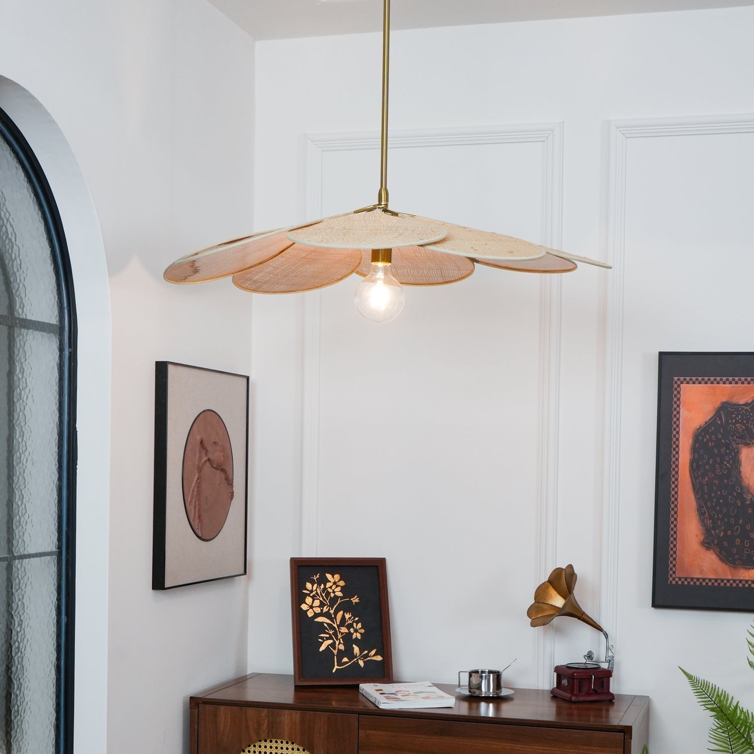 Tory Floraison Rotin Suspension - Neutralighting