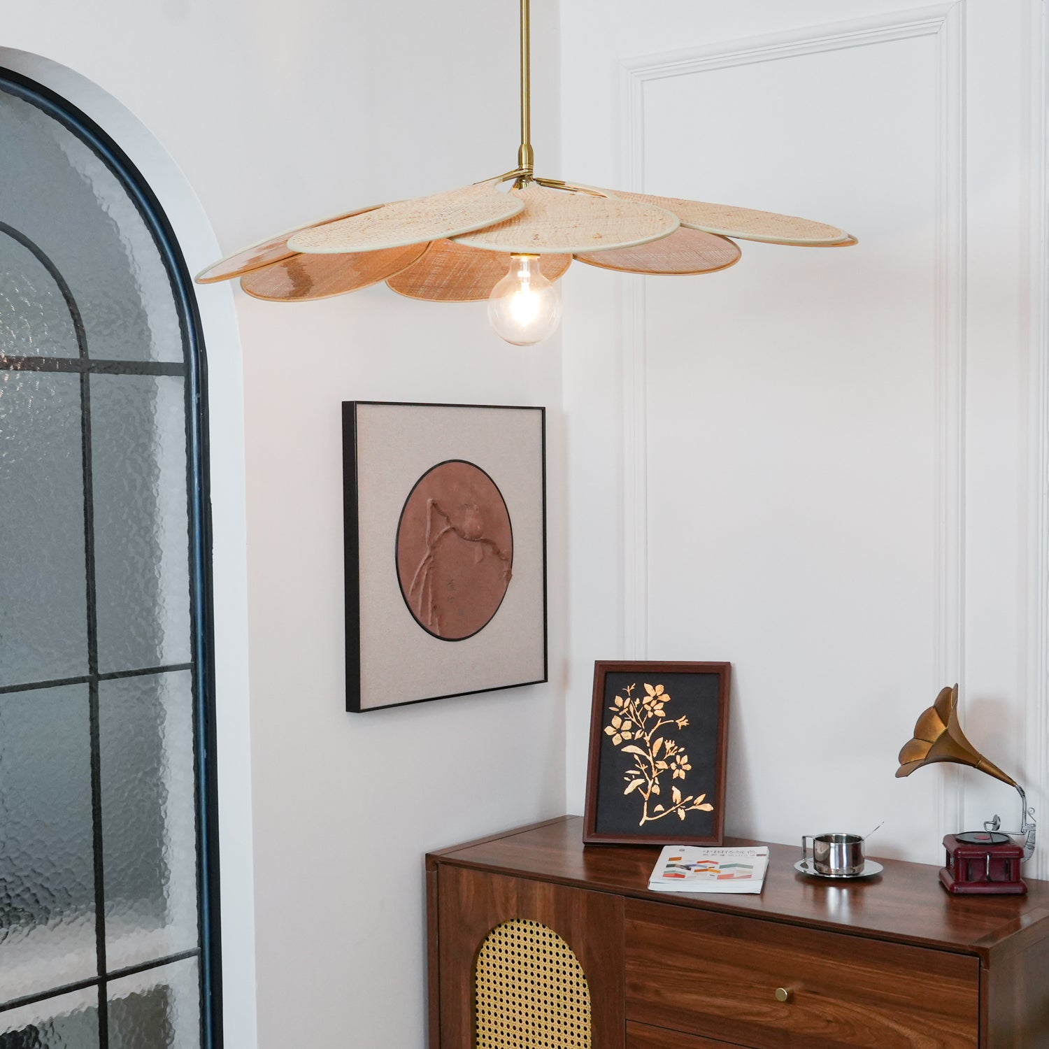Tory Floraison Rotin Suspension - Neutralighting