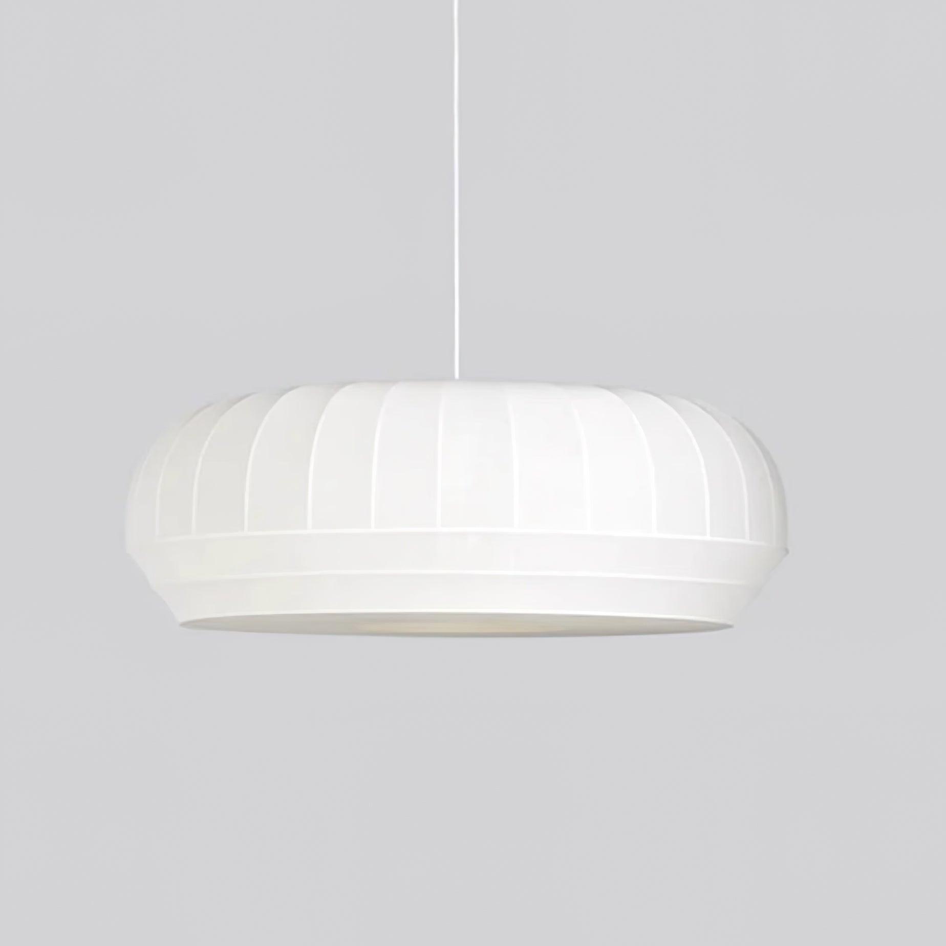Suspension Luminaire Soie Abat-jour Blanc Tissu Lignes Verticales Doux Moderne Minimaliste - Neutralighting