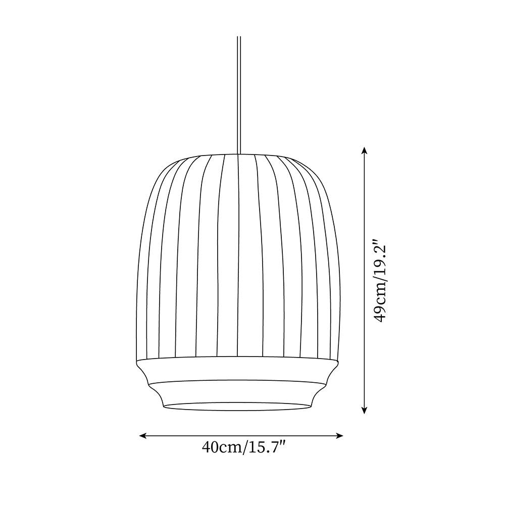 Suspension Luminaire Soie Abat-jour Blanc Tissu Lignes Verticales Doux Moderne Minimaliste - Neutralighting