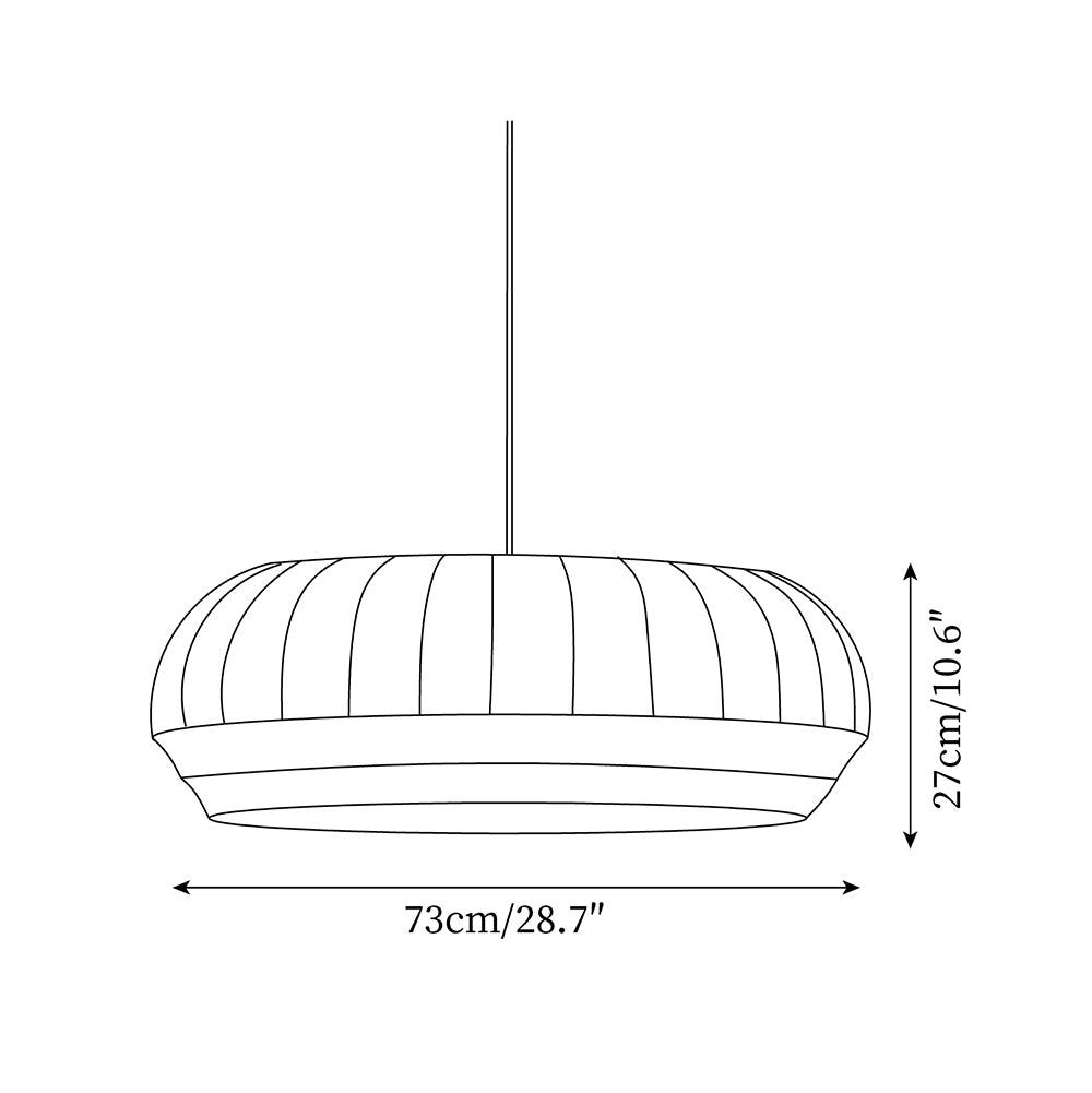 Suspension Luminaire Soie Abat-jour Blanc Tissu Lignes Verticales Doux Moderne Minimaliste - Neutralighting