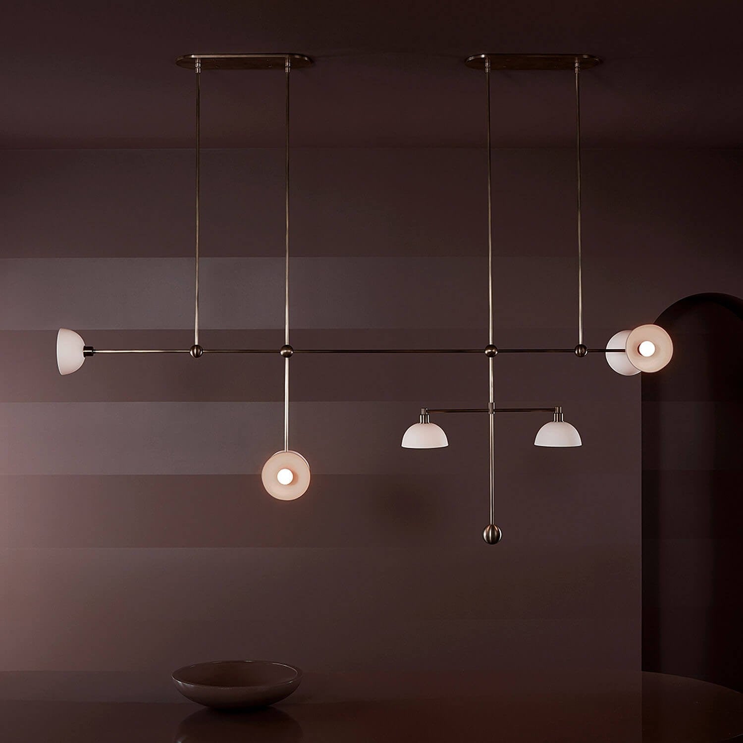 Izorora Modern Minimalist Trapeze Metal Chandelier - Lamp Copper