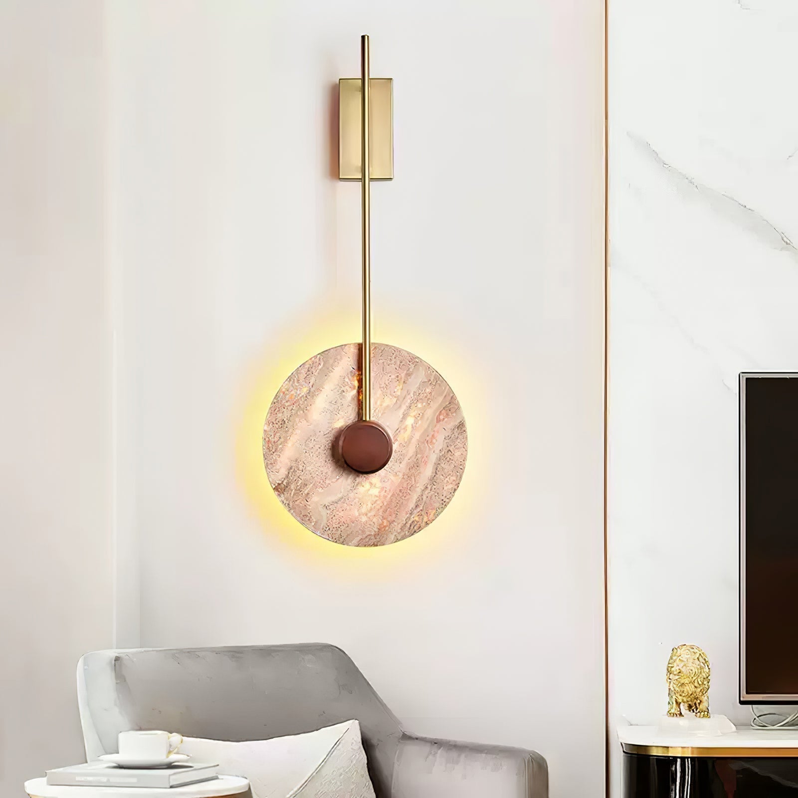Visolia Applique Murale Minimaliste en Travertin - Neutralighting