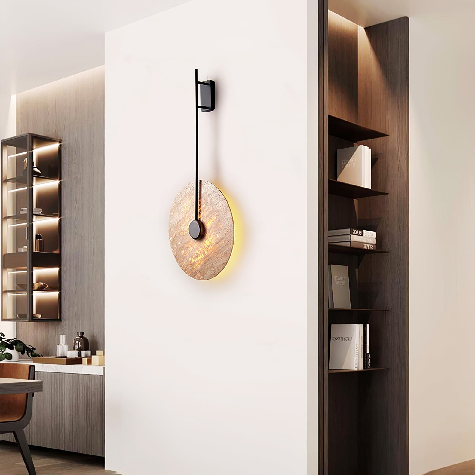 Visolia Applique Murale Minimaliste en Travertin - Neutralighting