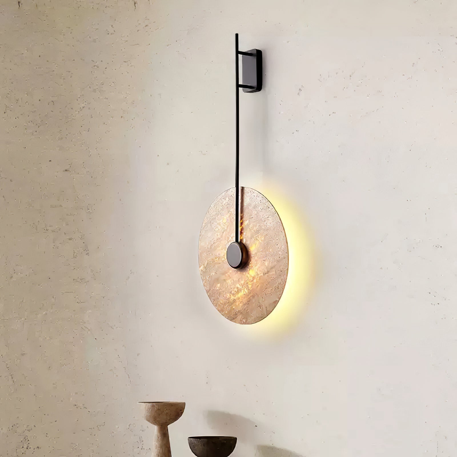 Visolia Applique Murale Minimaliste en Travertin - Neutralighting