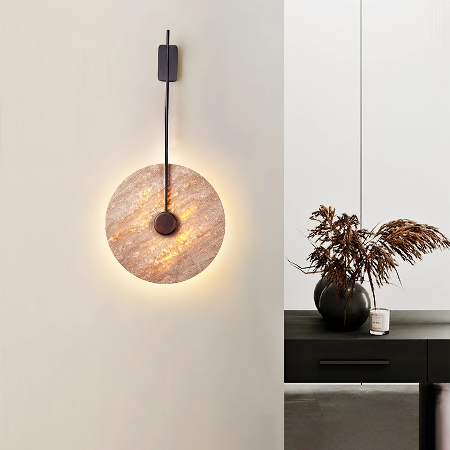 Visolia Applique Murale Minimaliste en Travertin - Neutralighting