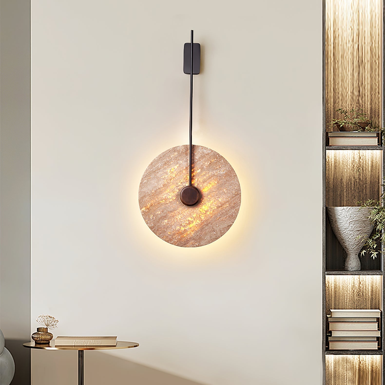 Visolia Applique Murale Minimaliste en Travertin - Neutralighting