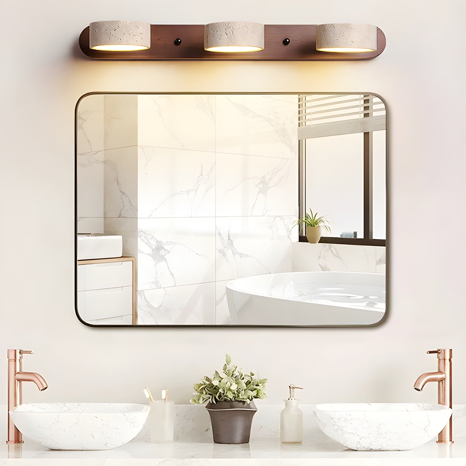 Voloreth Applique Murale Minimaliste en Travertin - Neutralighting