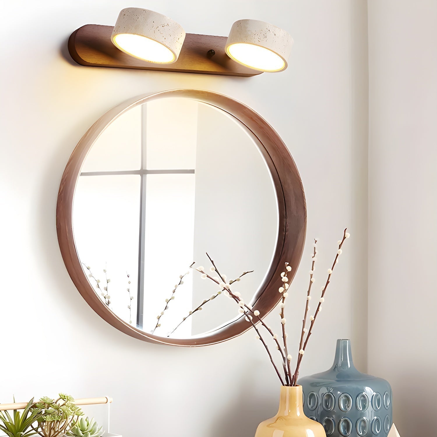Voloreth Applique Murale Minimaliste en Travertin - Neutralighting