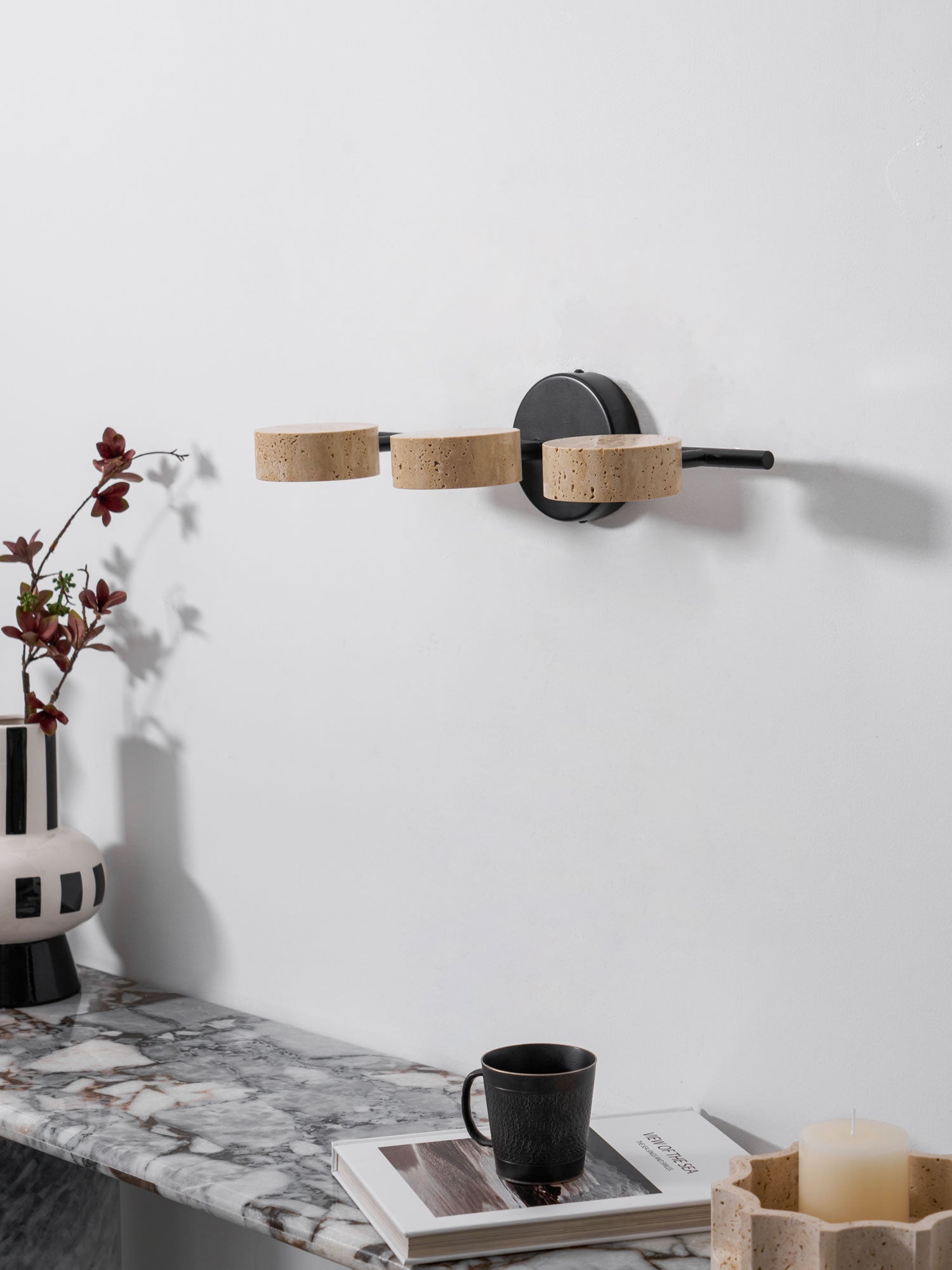 Ceshair Applique Murale Multi Tête en Travertin Lumière de Coiffeuse - Neutralighting