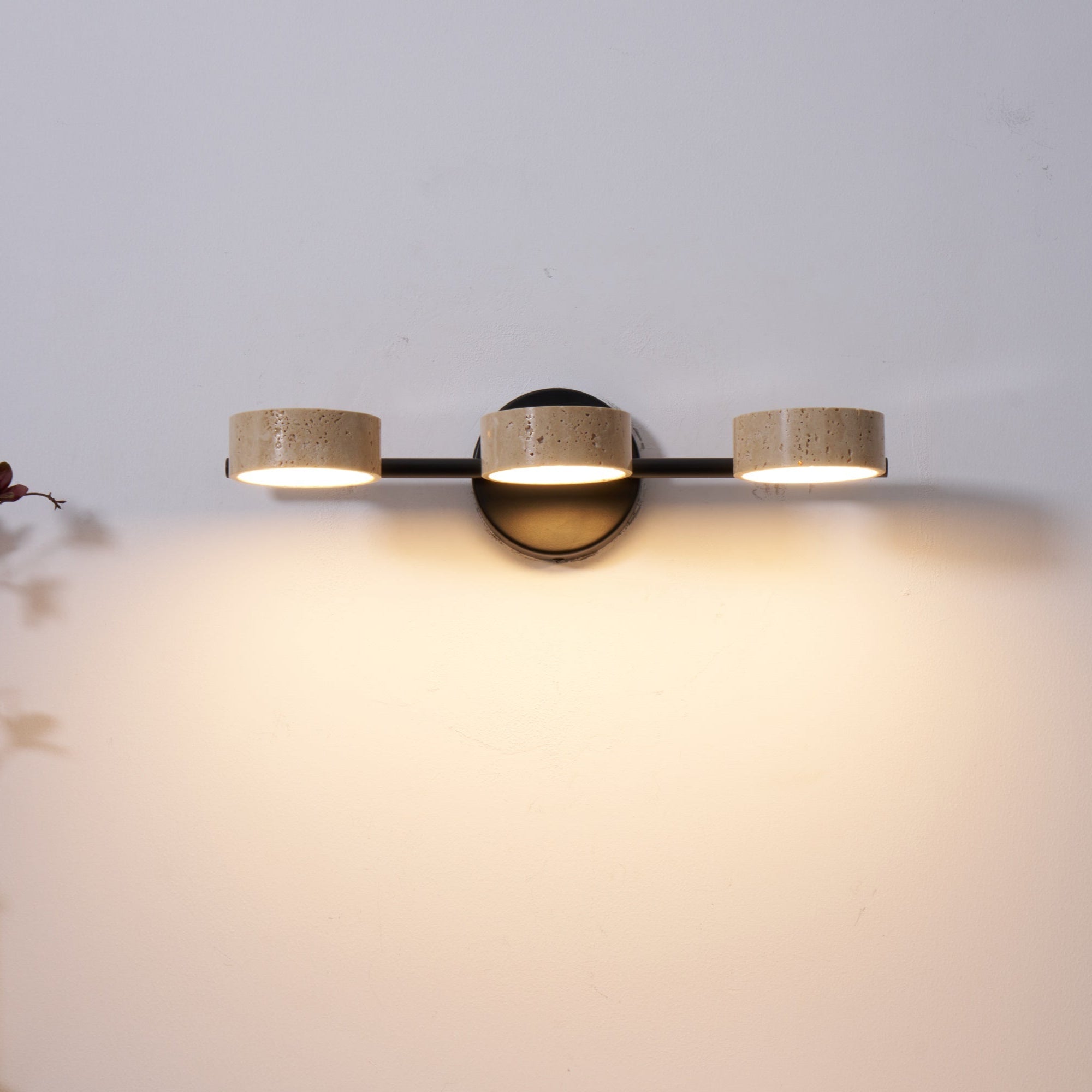 Ceshair Applique Murale Multi Tête en Travertin Lumière de Coiffeuse - Neutralighting