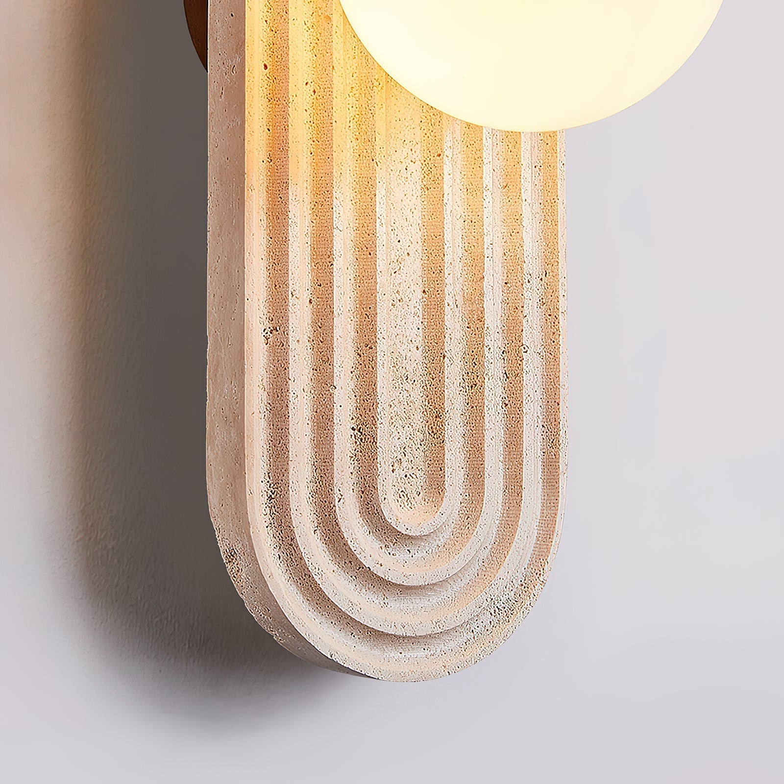 Elvelos Moderne Minimaliste Travertin Verre Applique Murale - Neutralighting