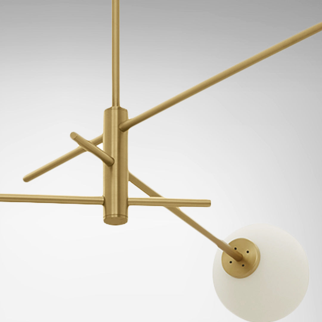 Catalel Modern Minimalist Brass Glass Chandelier - Lamp Copper