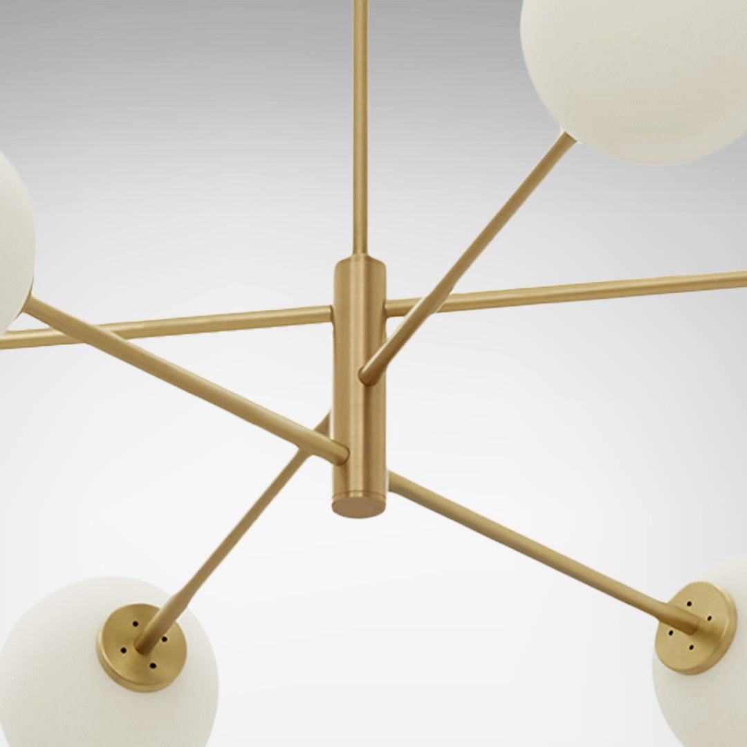 Catalel Modern Minimalist Brass Glass Chandelier - Lamp Copper