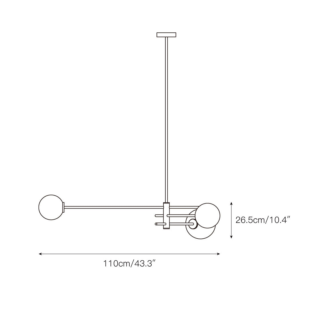 Catalel Modern Minimalist Brass Glass Chandelier - Lamp Copper