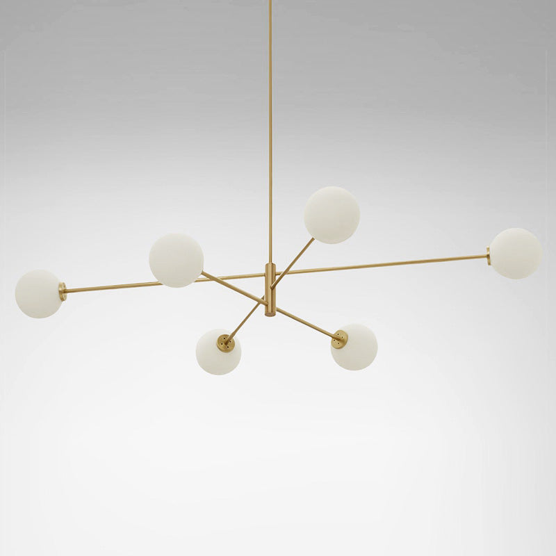 Catalel Modern Minimalist Brass Glass Chandelier - Lamp Copper