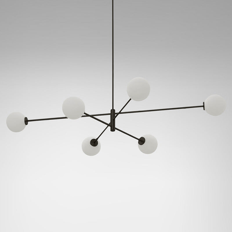 Catalel Modern Minimalist Brass Glass Chandelier - Lamp Copper