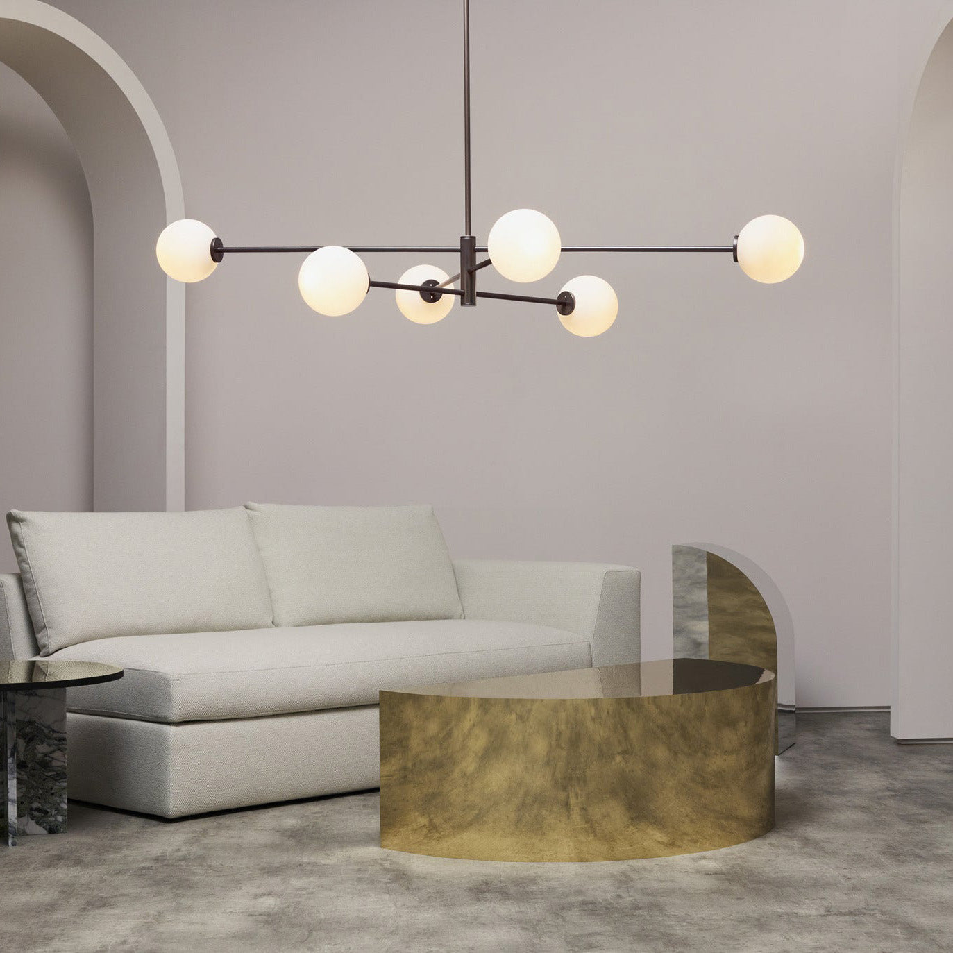 Catalel Modern Minimalist Brass Glass Chandelier - Lamp Copper
